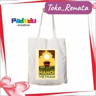 Vintage Hanoi Vietnam Aesthetic Tote Bag Women's Bag Blacu Bag