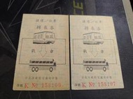 早期 台北捷運/公車 轉乘劵 兩張一拍 /台北市政府交通局
