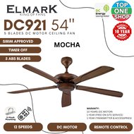 ELMARK DC921 54” 12 Ways Speeds Ceiling Fan 5 ABS Blades c/w Remote Control SIRIM Approved Ceiling F