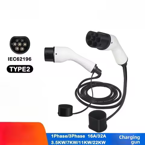 16A 32A Type 2 EV Charging Cable Type2 To Type2 TUV Certified EU Standard Extension Cord for EV Char