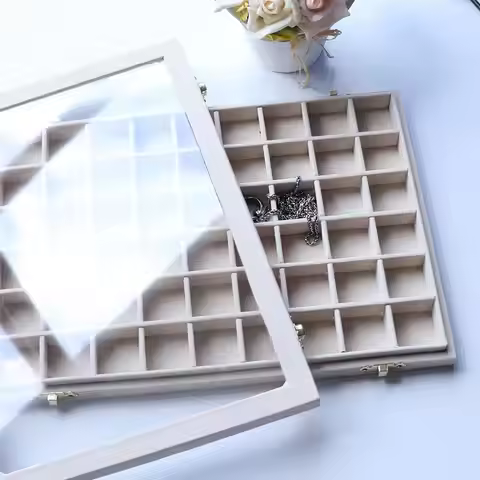 Jewelry Box Lockable Bangles Gemstone Storage Organizer Case Beads Holder