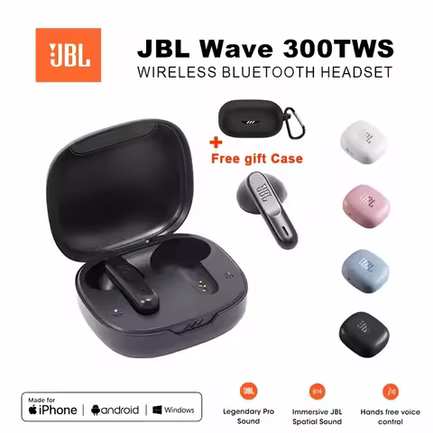 Original JBL Wave 300TWS Wireless Bluetooth Headphones Music Gaming Headset W300 Sports Running Earp