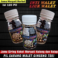 LIUR WALET JAMU MERPATI GIRING KEKET KERAS ISI 50-100-120 BUTIR pil sarang walet ginseng teki kelenc