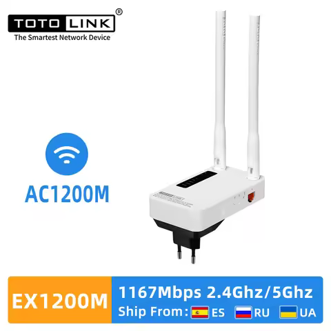 TOTOLINK EX1200M WiFi Repeater AC1200 Wireless WiFi Booster 2.4G/5Ghz Gigabit Adapter With 802.11ac 