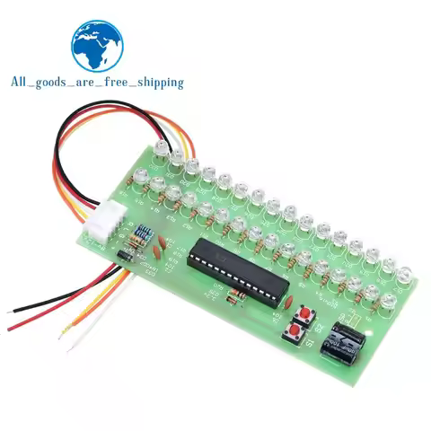 MCU Adjustable Display Pattern LED VU Meter Level Indicator Amplifier Audio 16 LED Dual Channel Gree