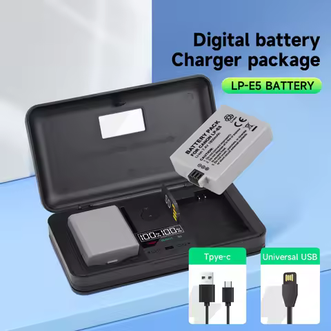 1800mAh 7.4V LP-E5 LPE5 LP E5 Battery With Storge Box Charger for Canon EOS 450D 500D 1000D Kiss X2 