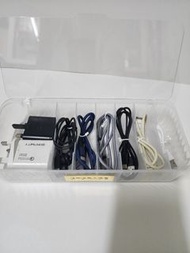 全新手機充電線/數據線/電腦線 膠質收納盒/收納箱 每個$40