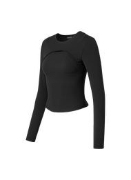 [XEXYMIX Black Label] Split Longsleeve Bra-Top