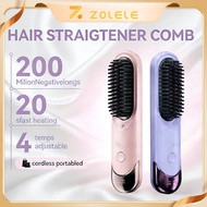 ENCHEN H100 Cordless Rechargeable 2-in-1 Hair Straightener Comb Curler | Negative Ion Cer