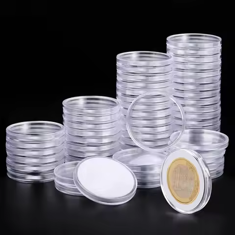 10/25pc Clear Plastic Coin Capsules, Dollar Coin Holder, Silver Coin Storage for Collectors, Morgan 