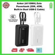 Anker (A110MH) Zolo Powerbank (20K, 45W, built-in Dual USB-C Cable)