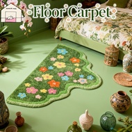 3D Flower Green Moss Bathroom Mat 50*100CM Anti-Slip Washable Absorbent Rug Stylish Floor Carpet