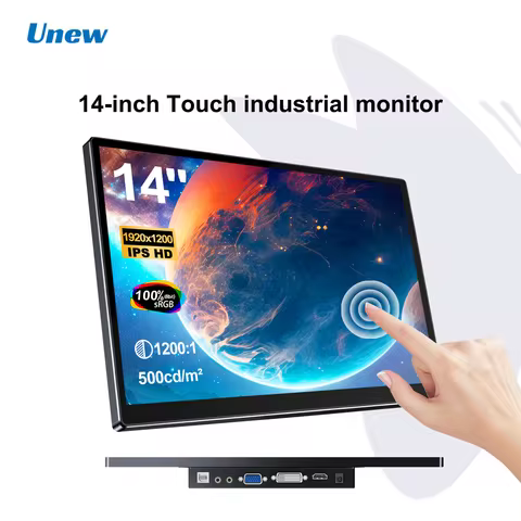 Unew 14 inch 1920x1200 Touch Monitor 500cd 16:10 60Hz IPS Portable Monitor Second Screen for Laptop