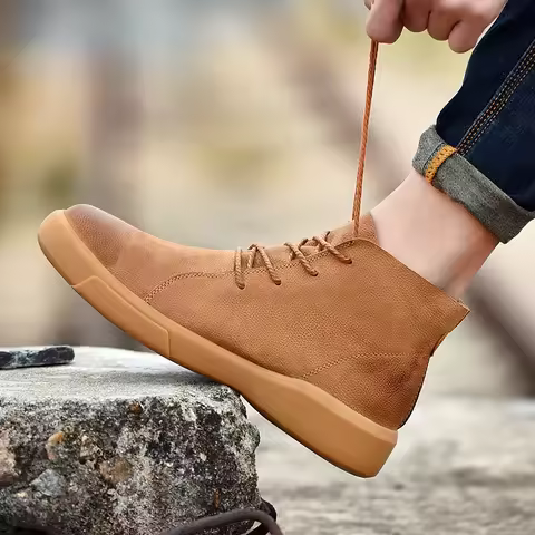 Mens Genuine Leather Winter Ankle Military Treking Tactical Boots Outdoor Men Shoes