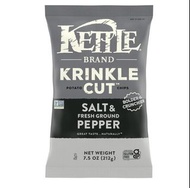 Kettle Brand Salt & Pepper Krinkle Cut Potato Chips 鹽 & 胡椒粉味波浪薯片 7.5oz / 212g【084114902078】