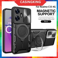 For Realme C55 4G Case Armor Shockproof Magnetic Ring Back Cover For Oppo Realme C55 C 55 RealmeC55 