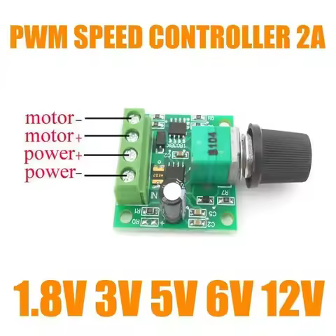 1pc DC Motor 1.8V 3V 5V 6V 12V PWM Adjustable Speed Controller Potentiometer Knob Switch Kit Control