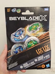 [美版] 爆旋陀螺x Beyblade X UX-12-02 小籤王 神軸, 靚底盤 Circle Ghost 4-60LR UX & Hack Viking 4-55O UX Takara Tomy