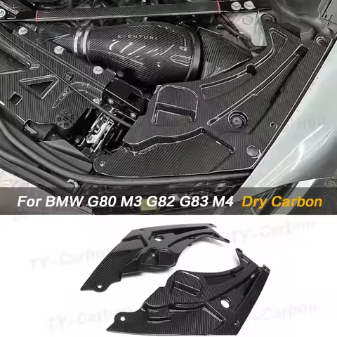 Dry Carbon Fiber engine compartment Trim Cover For BMW M3 G80 G81 M4 G82 G83 2021-2024 Tuning Parts 