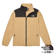 [The North Face The Face] Men's Stitching Comfortable Warm Stand-Up Collar POLARTEC Fleece Jacket Kh