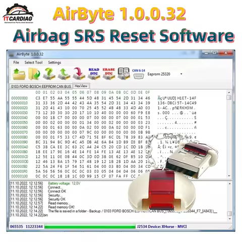 AirByte 1.0.0.32 Software Airbag SRS Crash Data Reset Tool ECU Programmer for Can Bus K-LINE CRASH C