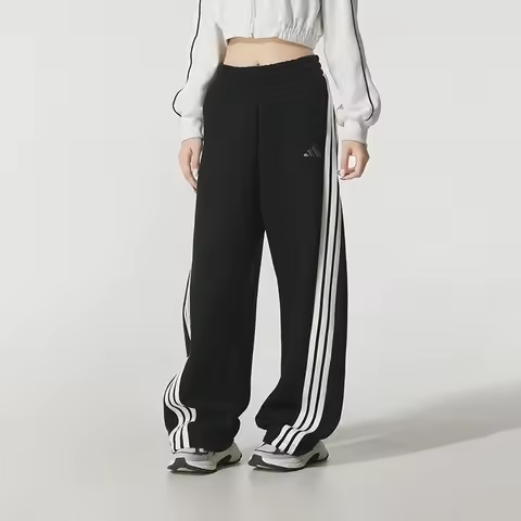 Adidas Women's Sports Pants Retro Fashion Banana Pants Loose Wide-Leg Casual Pants Breathable Knitte
