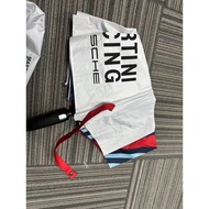 Porsche Porsche Martini Red White Double-Stitch Fully Automatic Umbrella 77cm Vinyl Sunscreen Sunny 