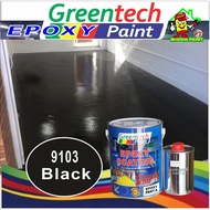 KE9103 BLACK ( GREENTECH PAINT ) Cat Lantai ( 5L or 1L )( EPOXY Paint + Hardener ) EPOXY FLOOR / WATERPROOF
