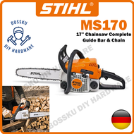 STIHL MS170 Chainsaw 16 Inch Complete with Guide Bar &amp; Chain Germany Petrol Engine