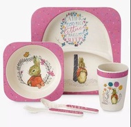 Peter Rabbit - 彼得兔 粉紅色 粉色 餐具套裝 餐具 杯 碗 刀叉 竹子竹子餐具 英國代購 Flopsy Dinner Set