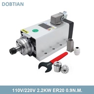 NFJE NEW & HOT 2.2KW CNC Spindle Motor 110v / 220v ER20 Spindle 400hz 24000RPM + ER20A wrench + 2pcs