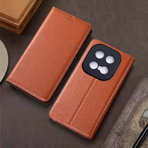 Genuine Leather Phone Case For Vivo iQOO 3 5 7 8 9 10 11 11S 12 13 15 Pro Large Lychee Pattern Flip 