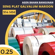 Seng Talang Galvalum (0,25/0.25) 914 mm Warna Maroon (1 Roll = 25 Mtr)