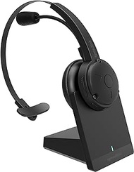 SPEEDLINK SONA Pro Bluetooth Headset - Very Lightweight Mono Headset with Microphone and Noise Cancelling, with Charging Station for Office and Home Office, Wireless Bluetooth or USB Cable, Black