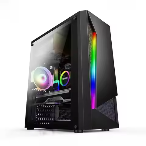 aotesier pc gaming i9 i7 computer acrylic light strip front panel top power supply side transparent 