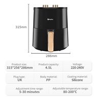 【Great discount】Simplus Air Fryer 4.5L 1300W Temperature Simple Knob Control 360°Hot Air Circulation
