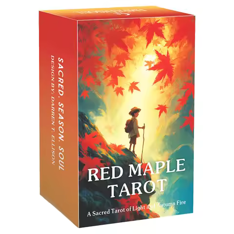 78 Tarot Cards Deck, Red Maple Tarot, English Guidebook, Wisdom of Classic Tarot Cards, Fortune Tell