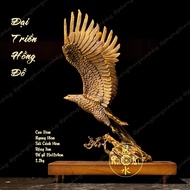 Winged Eagle with Wooden Base - Red Do Eagle - Feng Shui Bronze Statue