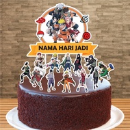 Naruto Anime Cake Topper Add Name and Age Decoration Birthday Party, Hari Jadi Kek Hiasan