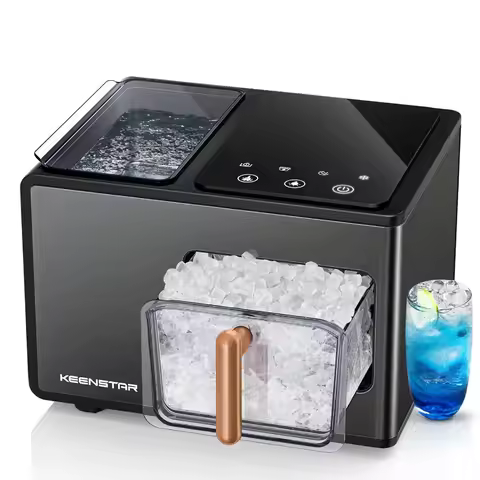 Nugget Ice Maker Countertop Large Capacity 40lbs/24H Pebble Ice Maker with Soft Chewable Ice Self Cl