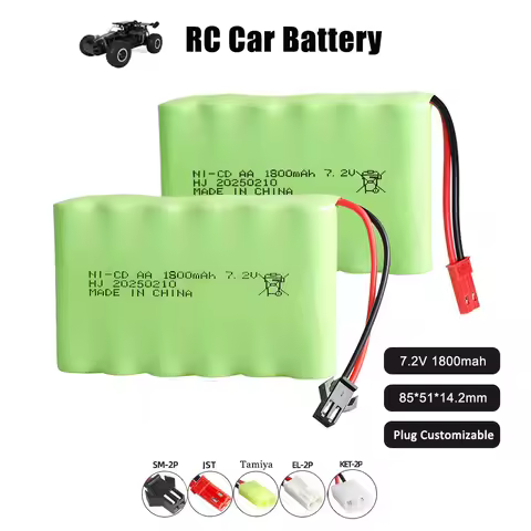 Lipo Battery 7.2V 1800mah RC Battery Packs For Rechargeable RC Truck Car NI-CD AA Battery With SM JS