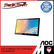 AOC E1659FWU 15.6" PORTABLE LED MONITOR 60HZ REFRESH RATE