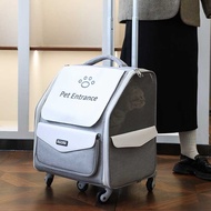 Pet Trolley Case Outdoor Portable Cat Bag Breathable Large Capacity Stroller Foldable Dog Backpack C