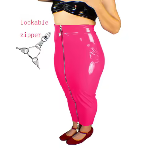 Plus Size Hobble Skirts Glossy Lockable Skirt Elastic Smooth Tight Skirt Solid Color Maxi Bodycon Wr