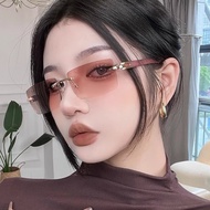 Rimless Rectangle Uv400 Sunglasses for Women & Men Fashion Eyewear Sunglasses for Men