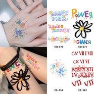 4pcs GD G-Dragon daisy tattoo sticker niche daisy rainbow semi-permanent waterproof tattoo sticker f