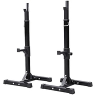 Yaheetech Pair of Adjustable Squat Rack Standard 44-70 Inch Barbell Rack Solid Steel Squat Stands Be