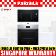 (Bulky)(Bundle) Bosch HBF134BS0K Series 2 Built-in Oven (66L) + BEL554MS0K Series 6 Built-in Microwave Oven (25L)