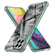 Samsung M53 5G Camouflage Translucent Four Corners Shock-resistant Protective Case Black