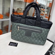 Chanel 黑/灰羽絨手提包 鐳射20開 尺寸約37-51*28 附件身份卡。